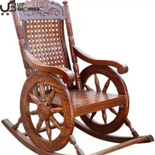 Artesia Solid Wood 1 Seater Rocking Chairs Finish Color Brown Pre