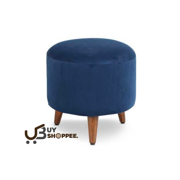 Solid Wood Ottoman in Blue Colour