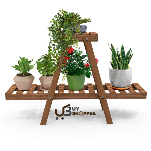 Wooden Plant Stand for Balcony Living Room Indoor Outdoor (3 Tier)