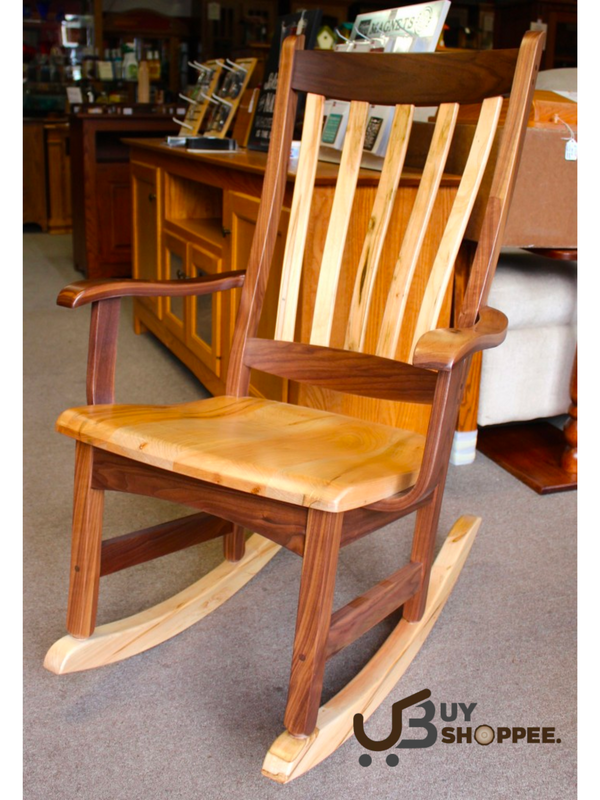 Amish Benton Walnut and Wormy Maple Rocking Chair