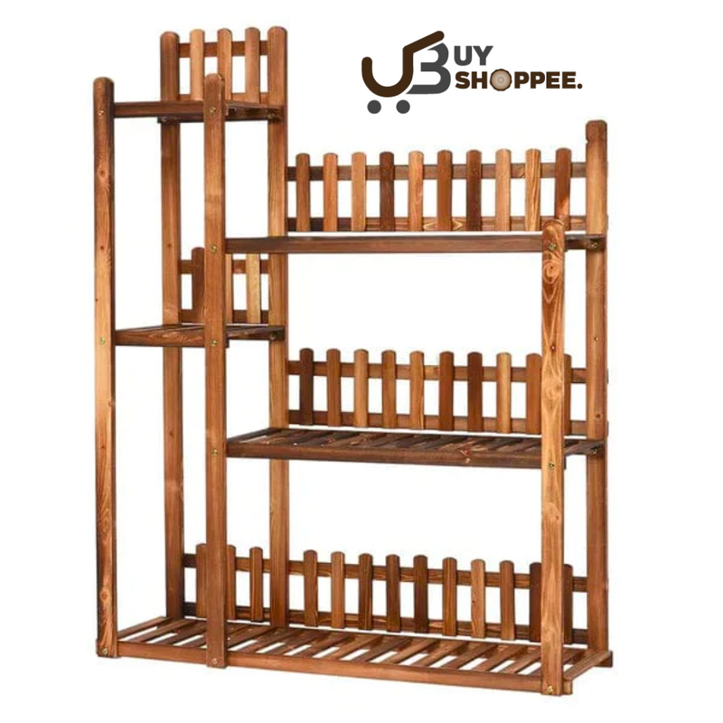 Square Etagere Wood Plant Stand