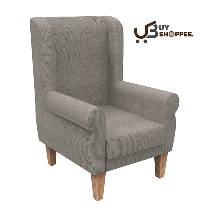 Sheesham Wood Wing Chair Bangalore Grey Colour