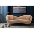 Velvet Round Arm Curved Sofa