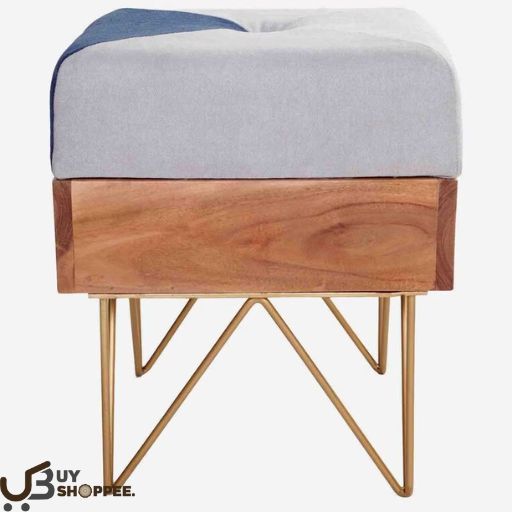 Art Solid Wood Ottoman in Natural Colour