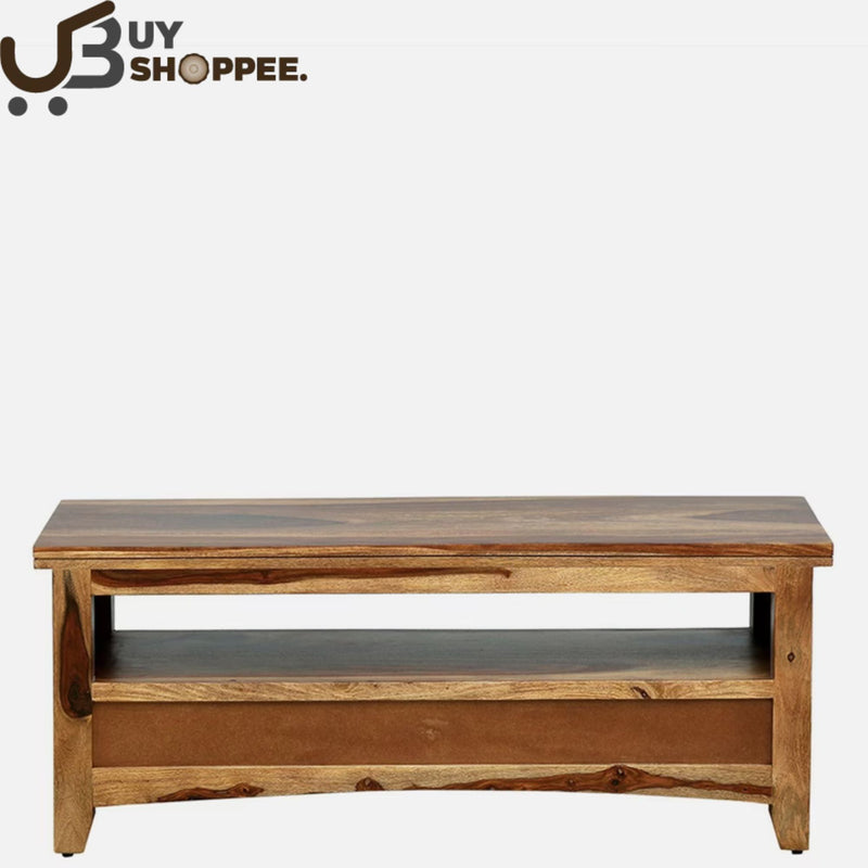 Biscay Wood LCD Console in Scratch Resistant Rustic Teak Finish For LCDs Up To 43