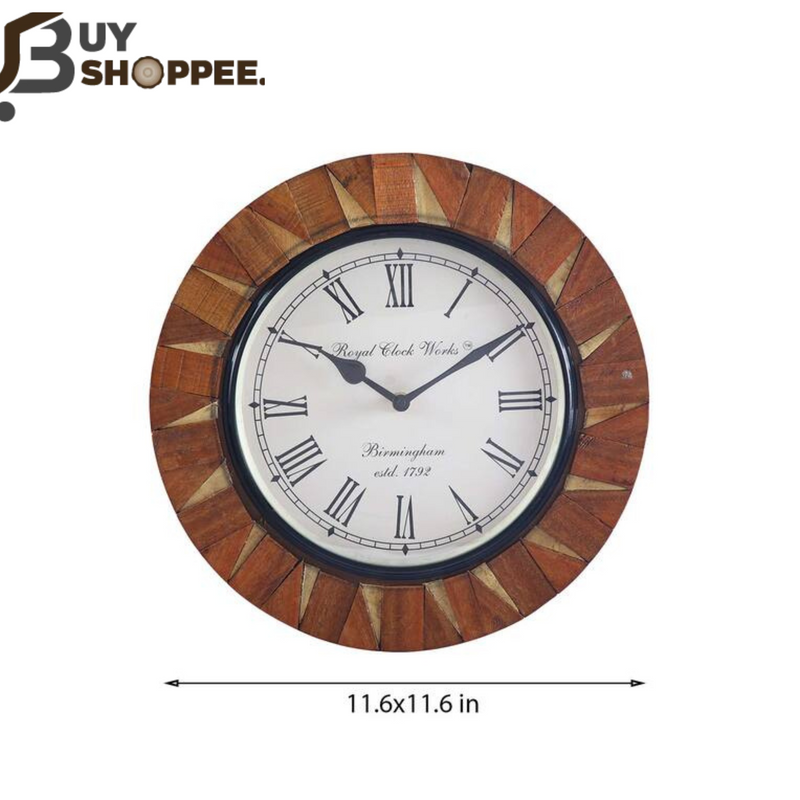 Brown Wood Hammer Modern Wall Clock