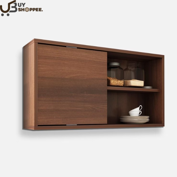 Cluster Wall Mount Kitchen Cabinet in Dark Acazia Color