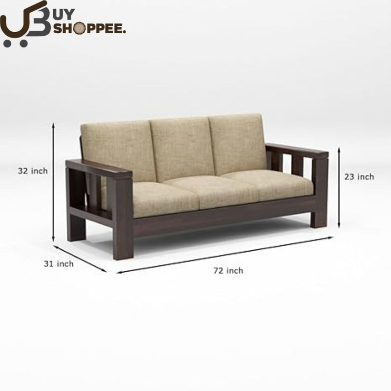 FURNESHO Solid Wooden 7 Seater Sofa Set for Living Room Furniture