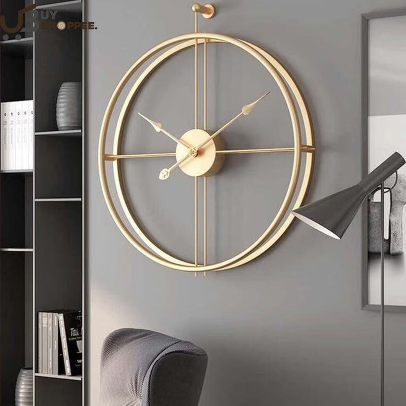 Gold Iron Modern Modern Wall Clock
