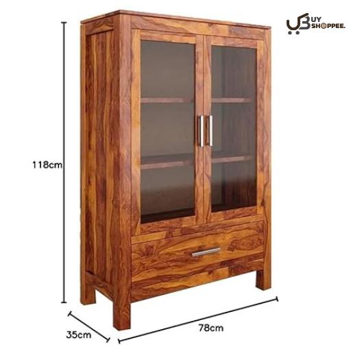Hepburn Kitchen Cabinet Multipurpose Cabinet for Bedroom Living Room Study bar|Solid Wood Bookshelf/Kitchen Cabinet|Honey Matte Finish
