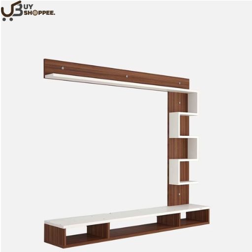 Hubert TV Unit in Classic Walnut & Frosty White Finish for TVs up to 55"