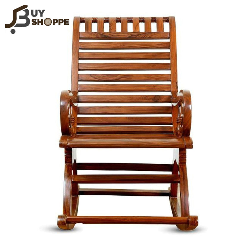 India Sheesham Wood Traditional Arm Rest Chair ( Brown)