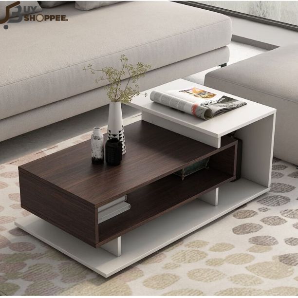 Kiosk Coffee Table in Choco Walnut Color