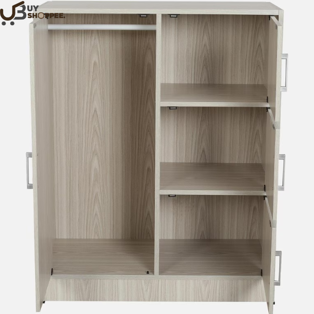 Kushiro Compact 1 Door Cabinet in Grey Color with Drawers