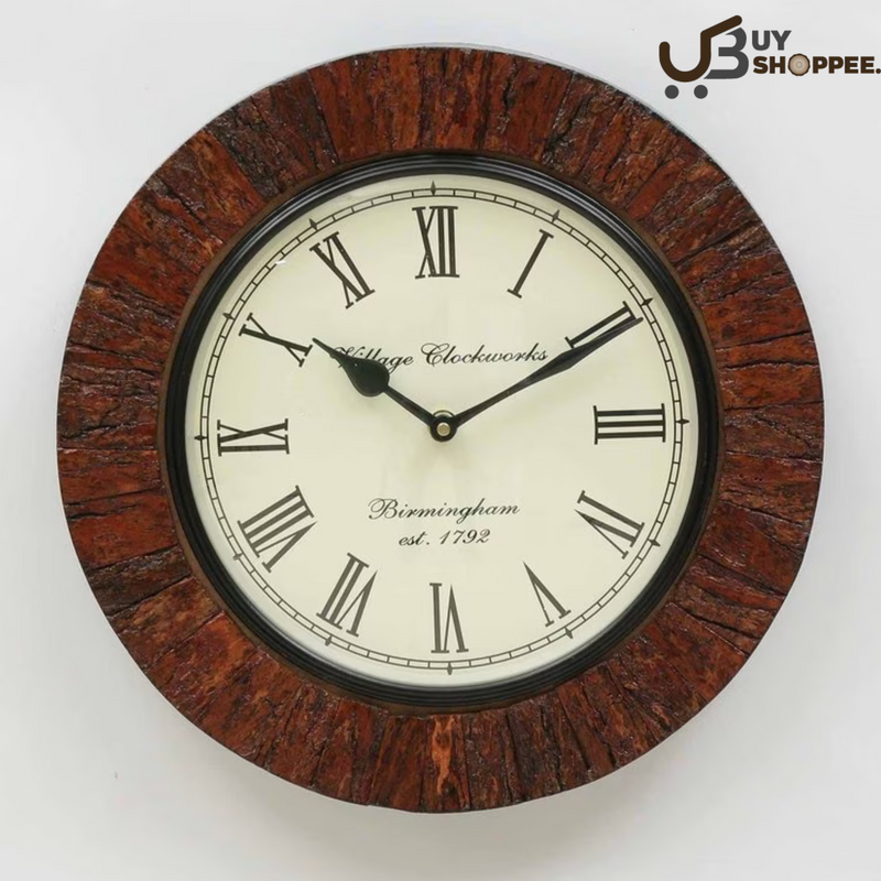 Laraine Wooden Analog Wall Clock In Brown