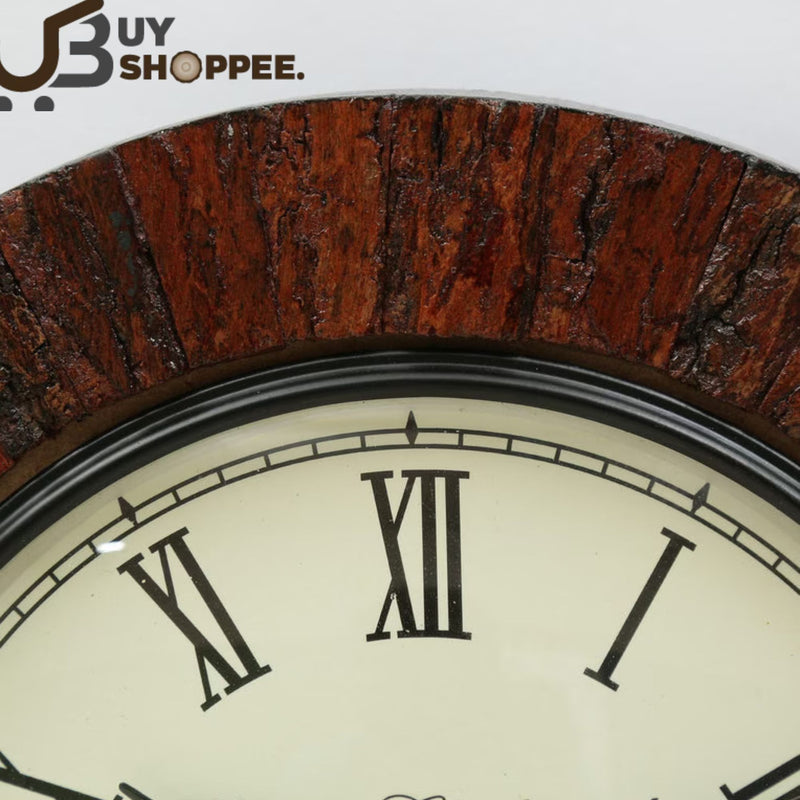 Laraine Wooden Analog Wall Clock In Brown