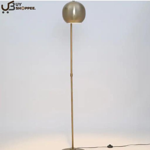Marcelo Brass Metal Shade Club Floor Lamp With Metal Base