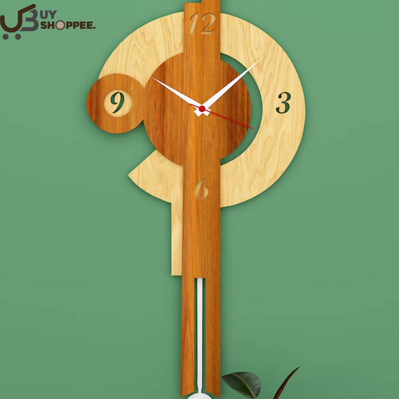 Multicolor Solid Wood Pelt Pendulum Clock