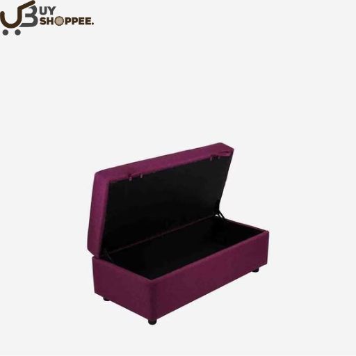 Plutto Fabric Ottoman in Purple Colour With Storage