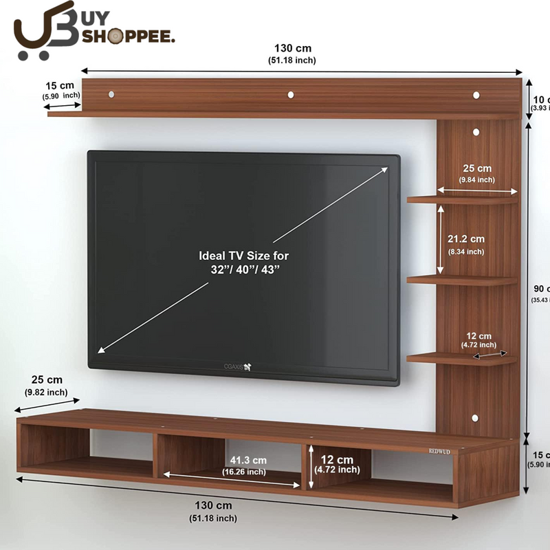 Redwud Ryder Engineered Wood TV Cabinet- Ideal for Upto 42