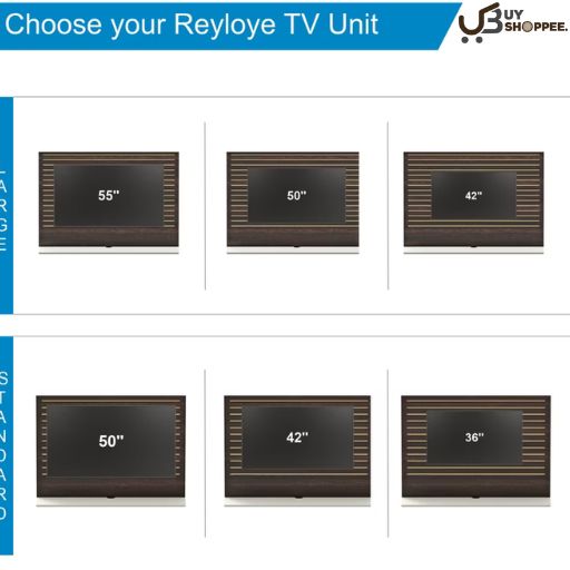 Reyloye TV Unit in Wenge & White Finish for TVs up to 55"