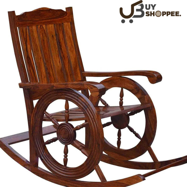 Wooden Wheel Rocking Chair