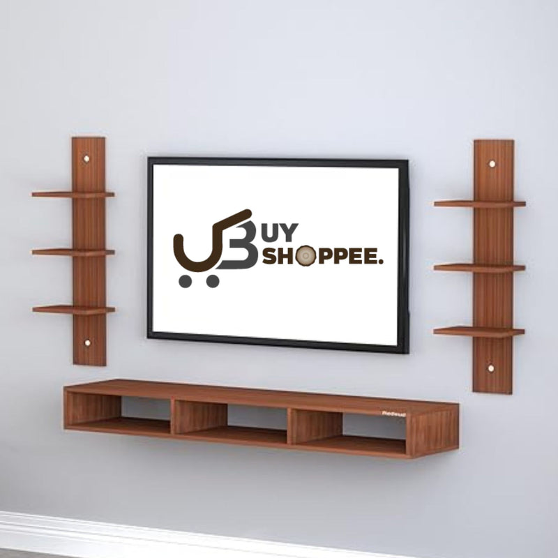 WOOD PAKERS TV UNIT WALL MOUNTED SHELVES TV CABINET WITH PRE LAMINATED BOARD FINISHED.
