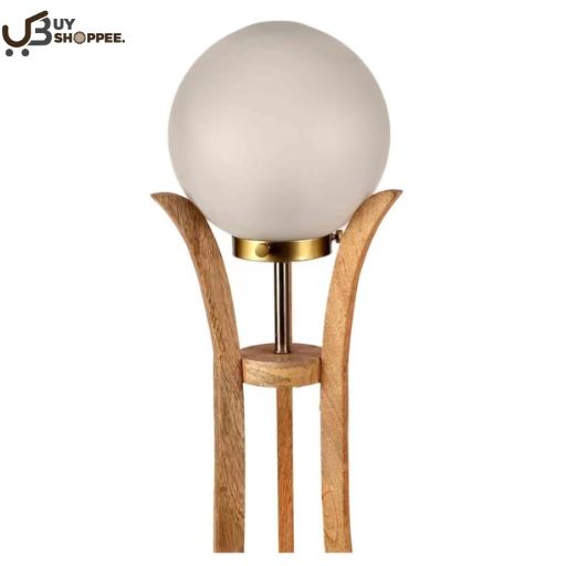 White Glass Shade Novelty Floor Lamp With Glass Base