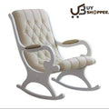 Wooden Classic and Antique Leather Rocking Chair