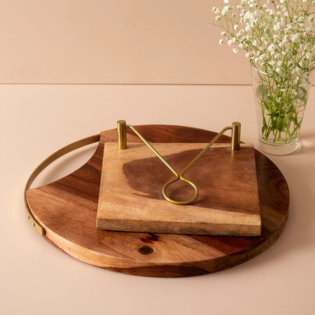 WOODEN TISSUE HOLDER AND CHOPPING BOARD COMBO II FOOD GRADE