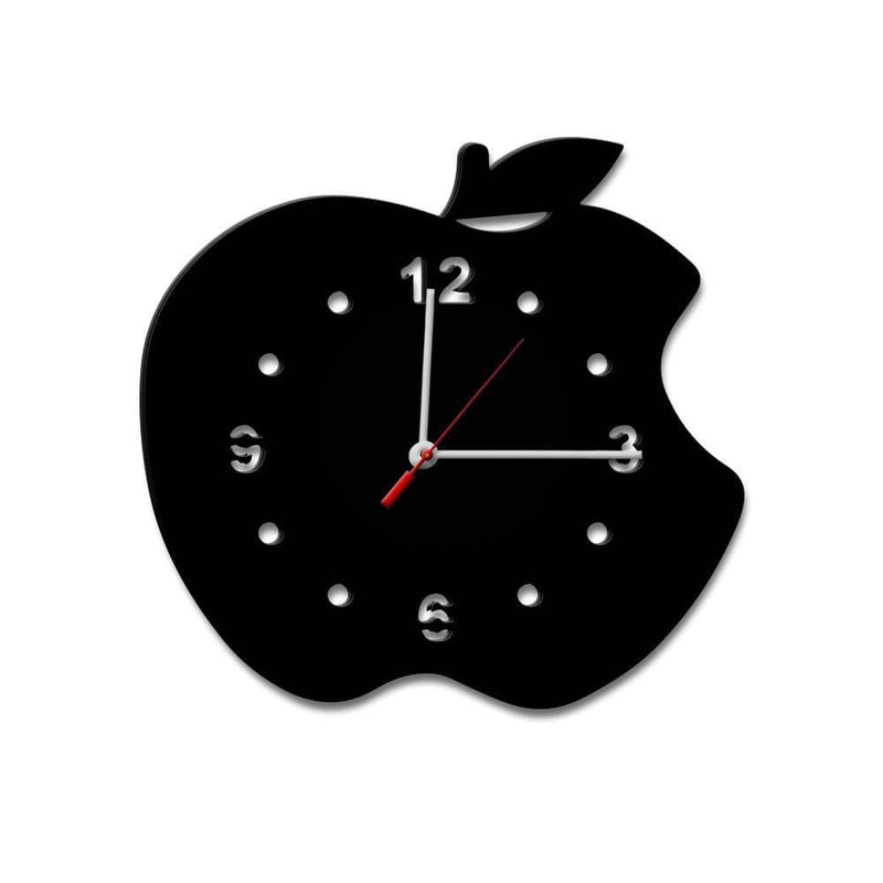 Stylish Apple Design Wooden Wall Clock