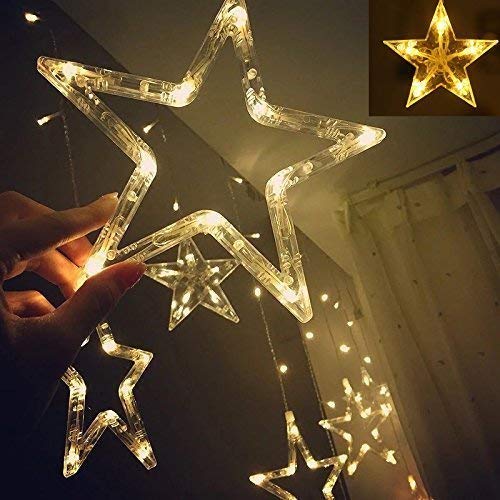 UBuyShoppee 12 Stars Curtain String Lights for diwali,christmas etc.