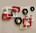 Living Room Home Decor Wall Mounted Intersecting MDF Wall Shelf - Number of Shelves - 9 -