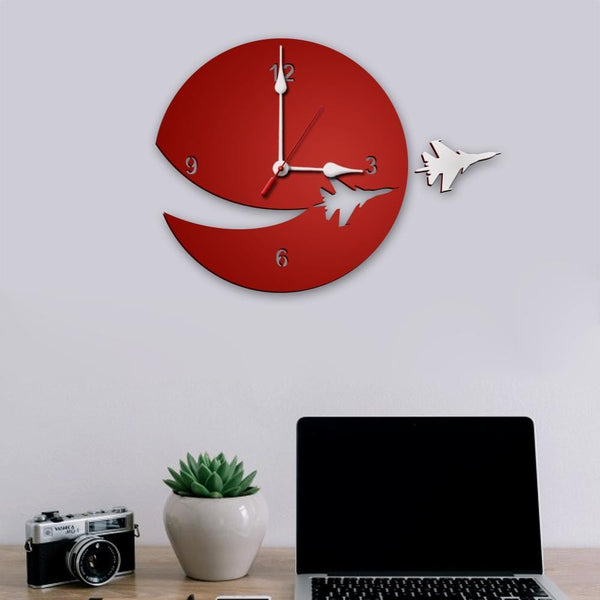 Airplane Designer in Wooden Wall Clock
