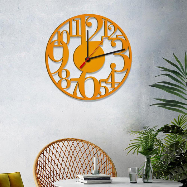 Zig Zag Numbers Shape Wooden Wall Clock