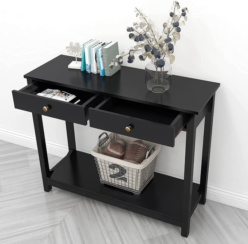 Console Table for entryway with 2 Drawers,Sofa Entryway Table with Storage Drawers