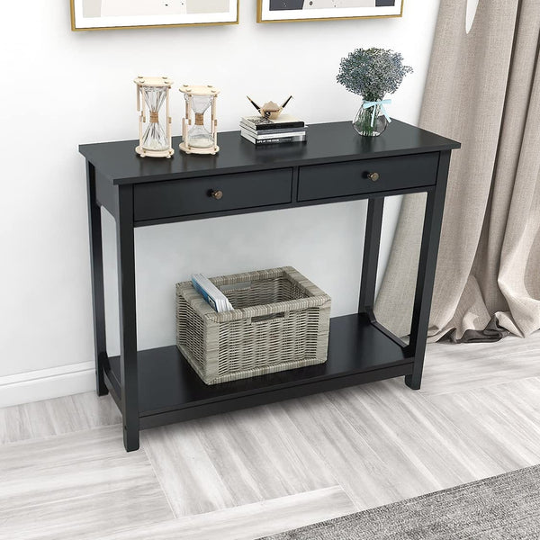 Console Table for entryway with 2 Drawers,Sofa Entryway Table with Storage Drawers