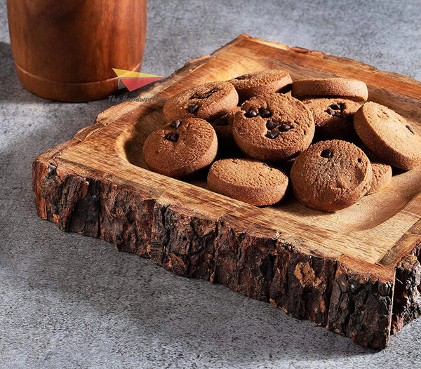BARK/BUCKLE WOODEN SERVING TRAY