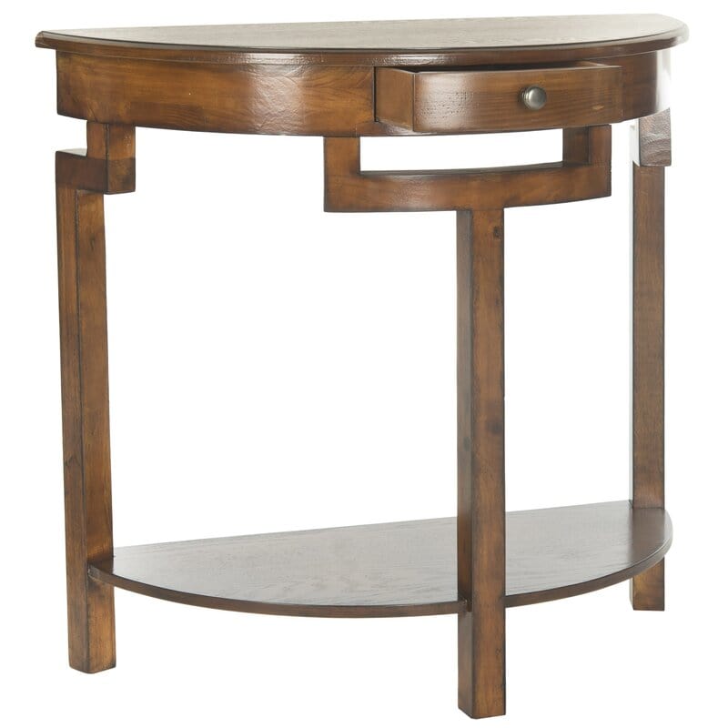 Half Moon shape Solid Wood Console Table with Drawer