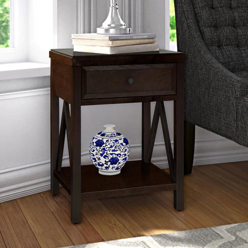 UBuyShoppee Attractive Wooden End Side Table with Storage