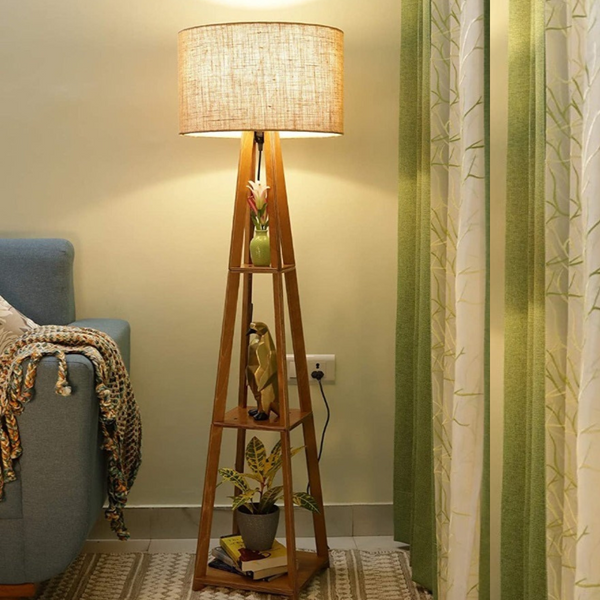 Attractive Wooden Floor Lamp for Living Room Home Decoration