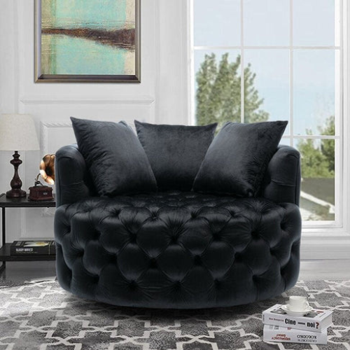 Crate and Barrel Leather Swivel Chair