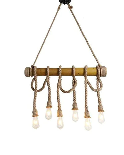 Ubuyshoppee Pendant Hanging Lamps Bamboo Lighting (6-Light) for diwali,christmas etc.