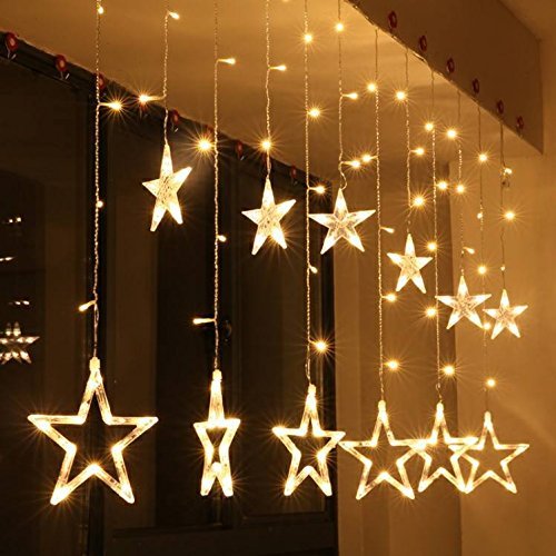 UBuyShoppee 12 Stars Curtain String Lights for diwali,christmas etc.