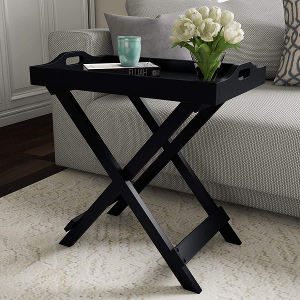 Foldable Coffee Table with Detachable Tray