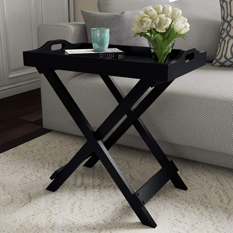 Foldable Coffee Table with Detachable Tray